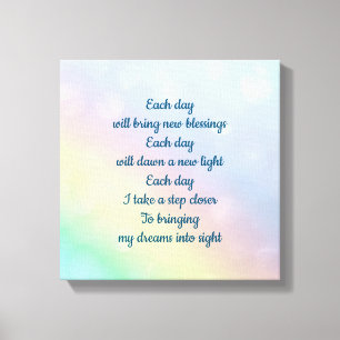 Pale pastel rainbow Inspirational affirmation Canvas Print