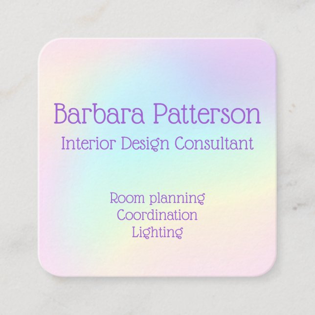 Pale Pastel Rainbow Prismatic Cartes de visite (Devant)