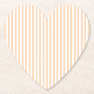 Pale Peach Angelskin Coral & White Stripe Paper Coaster