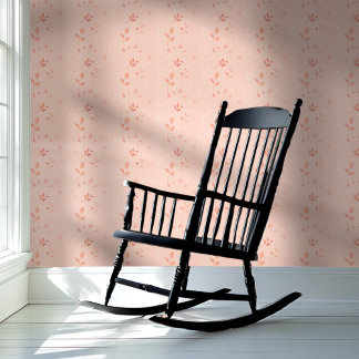 Pale Peach Delicate Floral Wallpaper