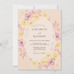 Pale Peach Ethereal Blossom Wedding Invitation