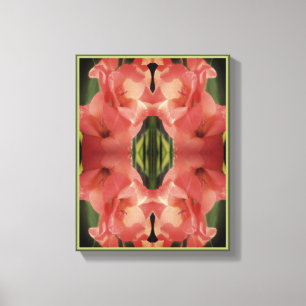 Pale Peach Gladiolus Flower Abstract   Canvas Print