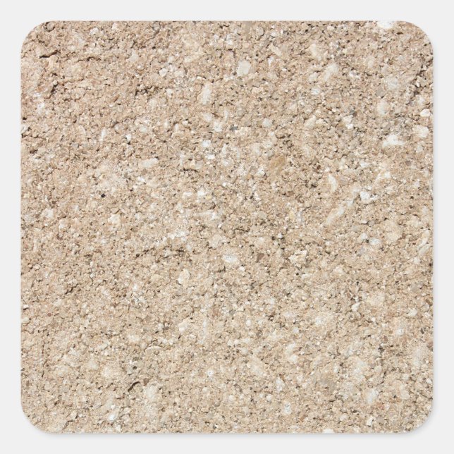 Pale Peachy Beige Cement Sidewalk Square Sticker (Front)