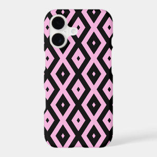Pale pink and black diamond pattern