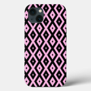 Pale pink and black diamond pattern Case-Mate iPho iPhone 13 Case