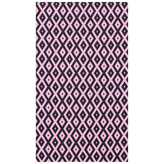 Pale pink and black diamond pattern tablecloth (Front)