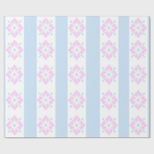 Pale Pink and Blue Damask Wrapping Paper