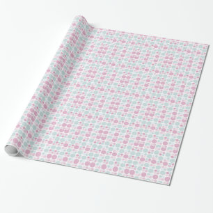 Pale Pink and Blue Dots Pattern Wrapping Paper