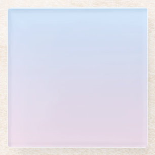Pale Pink and Blue Gradient Background Glass Coaster