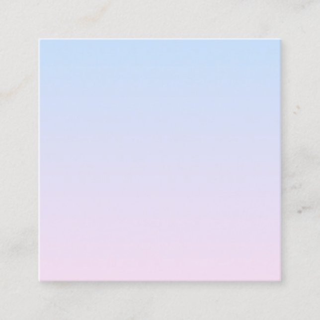 Pale Pink and Blue Gradient Background Square Business Card (Front)