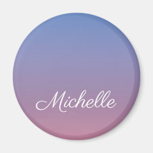 Pale pink and blue gradient ombre magnet