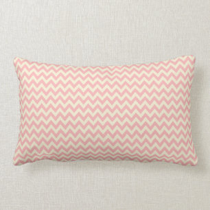 Pale pink and cream chevron lumbar pillow