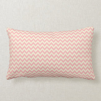 Pale pink and cream chevron lumbar pillow