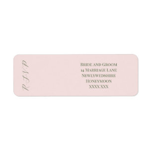 Pale Pink and Dark Green Address Labels