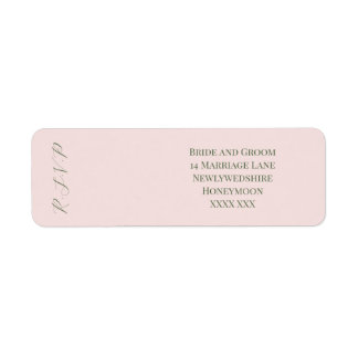 Pale Pink and Dark Green Address Labels