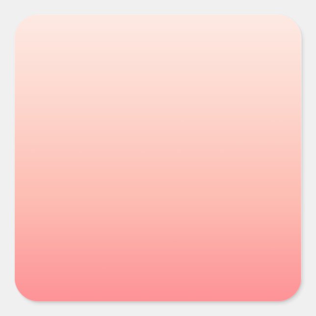 Pale pink and peach gradient square sticker (Front)