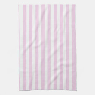 Pale pink and white candy stripes kitchen towel