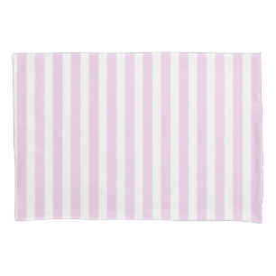 Pale pink and white candy stripes pillowcase