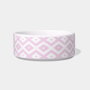 Pale pink and white diamond pattern bowl