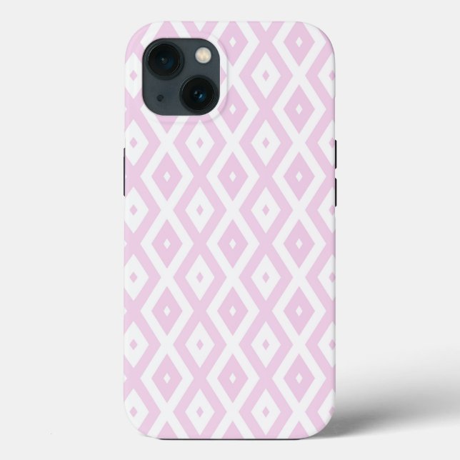 Pale pink and white diamond pattern Case-Mate iPho Case-Mate iPhone Case (Back)