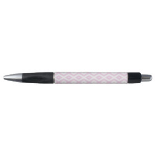 Pale pink and white diamond pattern pen