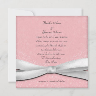 Pale Pink and White Floral Wedding Invitations