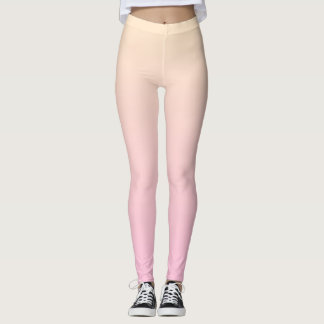 Pale pink and yellow gradient background leggings