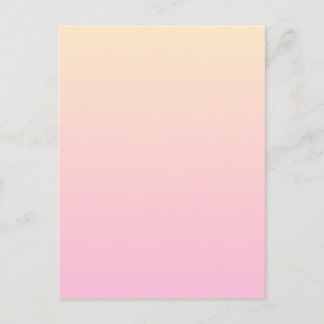Pale pink and yellow gradient background postcard (Front)