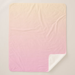 Pale pink and yellow gradient background sherpa blanket
