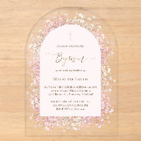 pale pink background white pink flowers Baptism