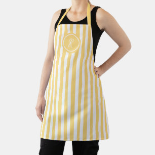 Pale Pink Beach Stripe Personalized Monogram  Apron
