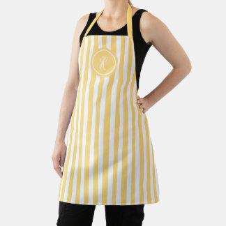 Pale Pink Beach Stripe Personalized Monogram  Apron