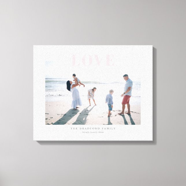 Pale Pink Big Love Memory Event Photo Canvas Print (Front)