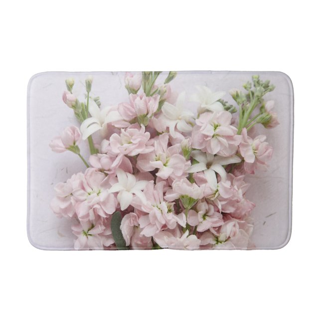 Pale pink blossoms bath mat (Front)