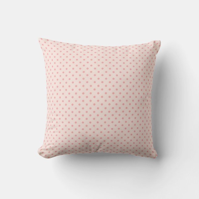Pale Pink - Blush Pink Polka Dot Pillow (Front)