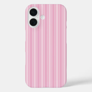 Pale pink candy stripes iPhone 16 case