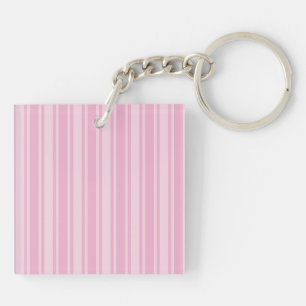 Pale pink candy stripes keychain