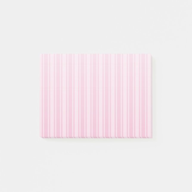 Pale pink candy stripes post-it notes (Front)