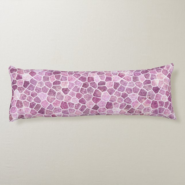 Pale Pink Cobbled Patchwork Terrazo Pattern Body Pillow (Back)