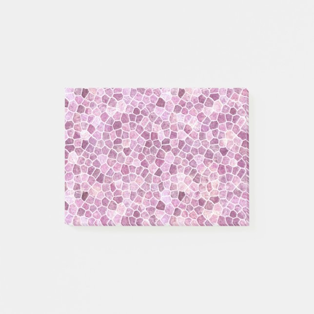 Pale Pink Cobbled Patchwork Terrazo Pattern Post-it Notes (Front)
