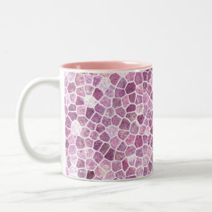 Pale Pink Cobbled Patchwork Terrazo Pattern Two-Tone Coffee Mug