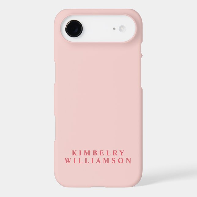 Pale Pink Customized Name Stylish Modern Monogram  (Back)