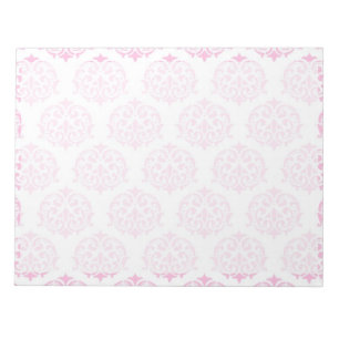 Pale pink damask notepad