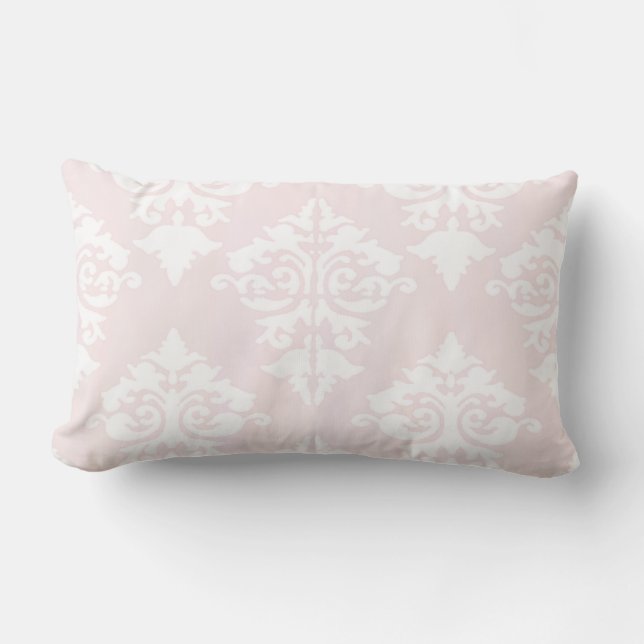 Pale Pink Damask Throw Pillow (Front)