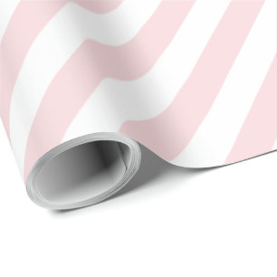 Pale Pink Diagonal Stripe Wrapping Paper
