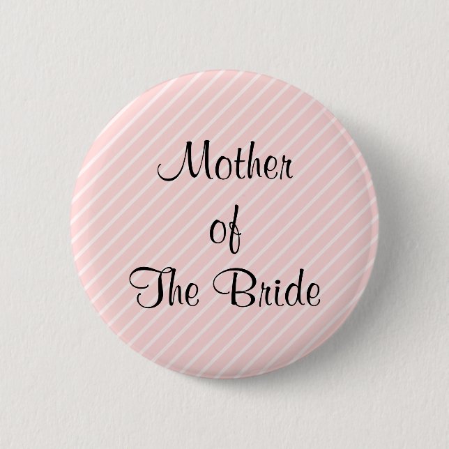 Pale Pink Diagonal Stripes Wedding 2 Inch Round Button (Front)