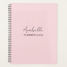 Pale pink elegant custom planner
