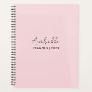 Pale pink elegant custom planner
