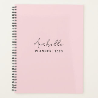 Pale pink elegant custom planner
