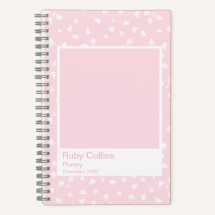 Pale Pink Floral Aesthetic Notebook
